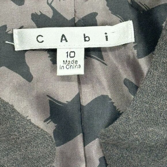 Cabi Womens Military Style Blazer Jacket Size 10 Gray Embroidered Buttons - Picture 5 of 8